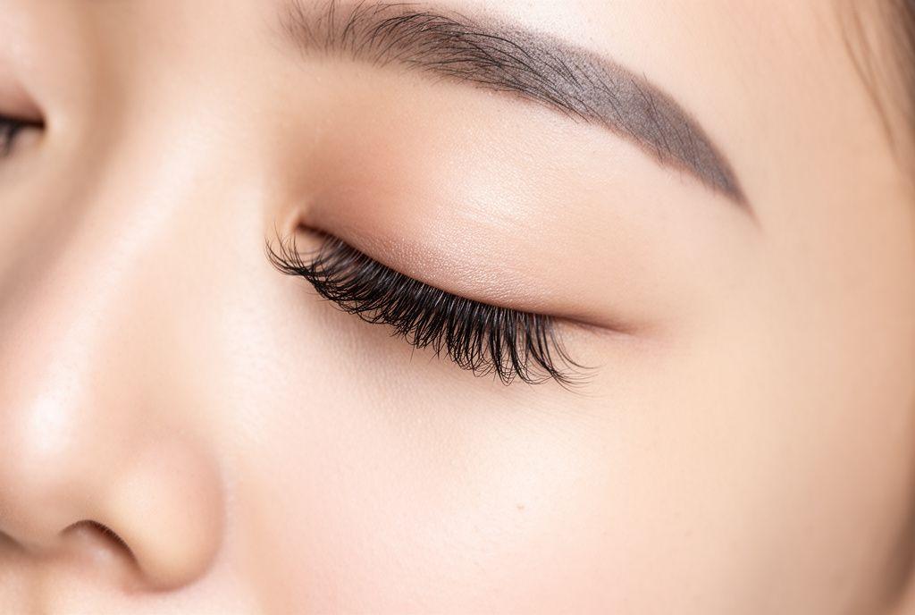 Classic lash extension set, one extension per natural lash