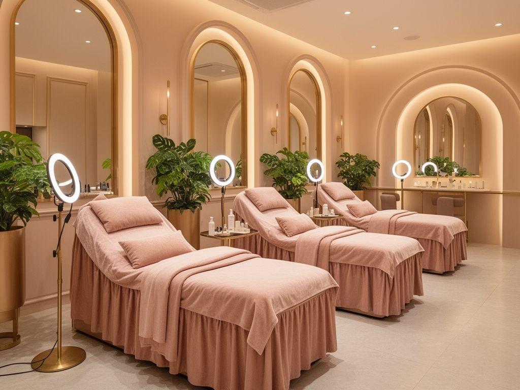 Warm, softly lit treatment lounge at Veloura in Bangsar Village II